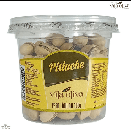 PISTACHE TORRADO SALGADO COM CASCA VILA OLIVA POTE 150G