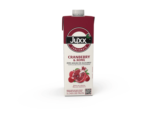 Bebida Mista de Maçã, Cranberry & Romã sem Adição de Açúcar Juxx Funcionais Caixa 1l