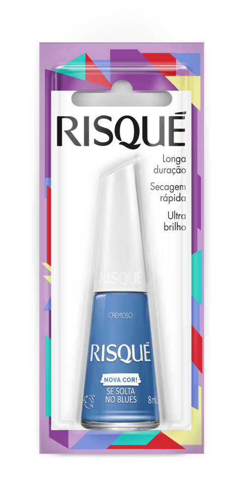 Esmalte Cremoso Ultrabrilho Se Solta no Blues Risqué Blister 8ml
