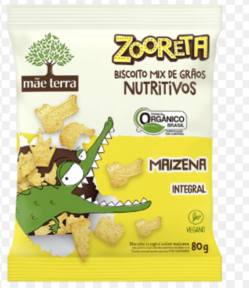 Biscoito Orgânico Infantil  Mãe Terra Zooreta Maisena com Aveia e Quinoa 80 g