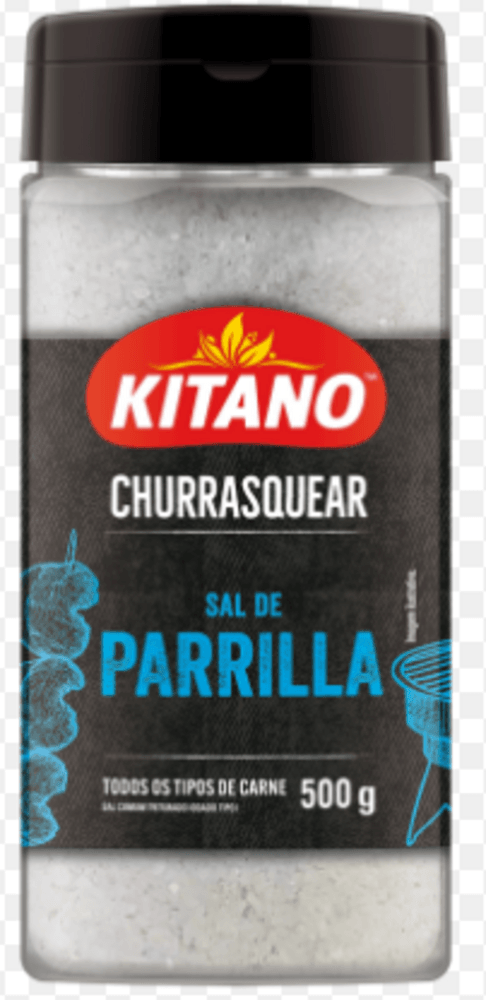 Sal de Parrilla Comum Triturado Iodado Tipo 1 Kitano Churrasquear Frasco 500g