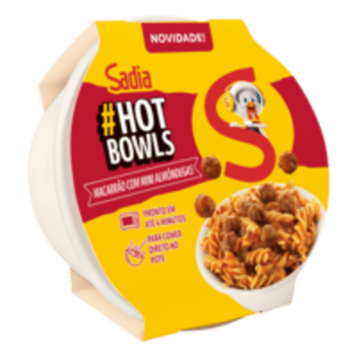 Macarrão ao Molho Sugo com Mini almôndegas Sadia Hot Bowls Pote 300g