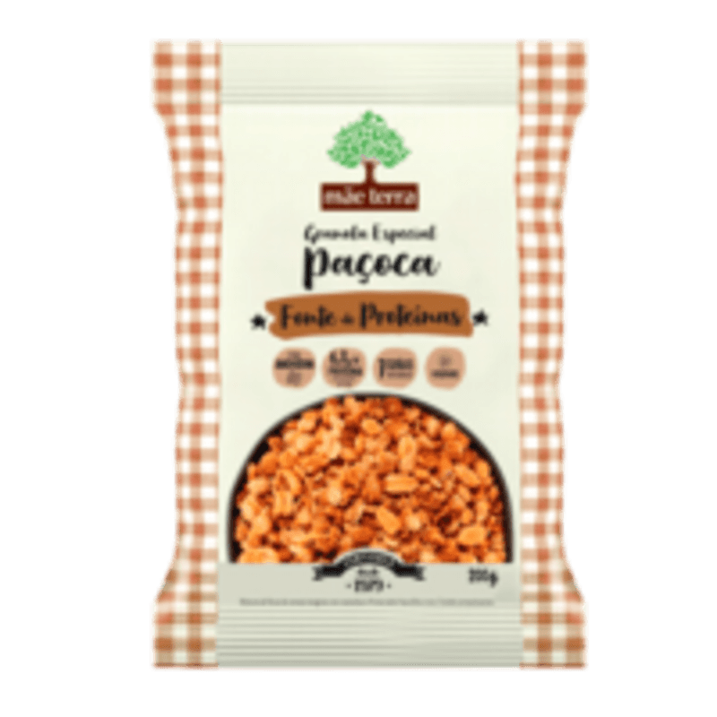 Mistura-de-Flocos-de-Cereais-Integrais-Granola-Especial-67g-de-Proteina-Pacoca-Mae-Terra-Pacote-200g