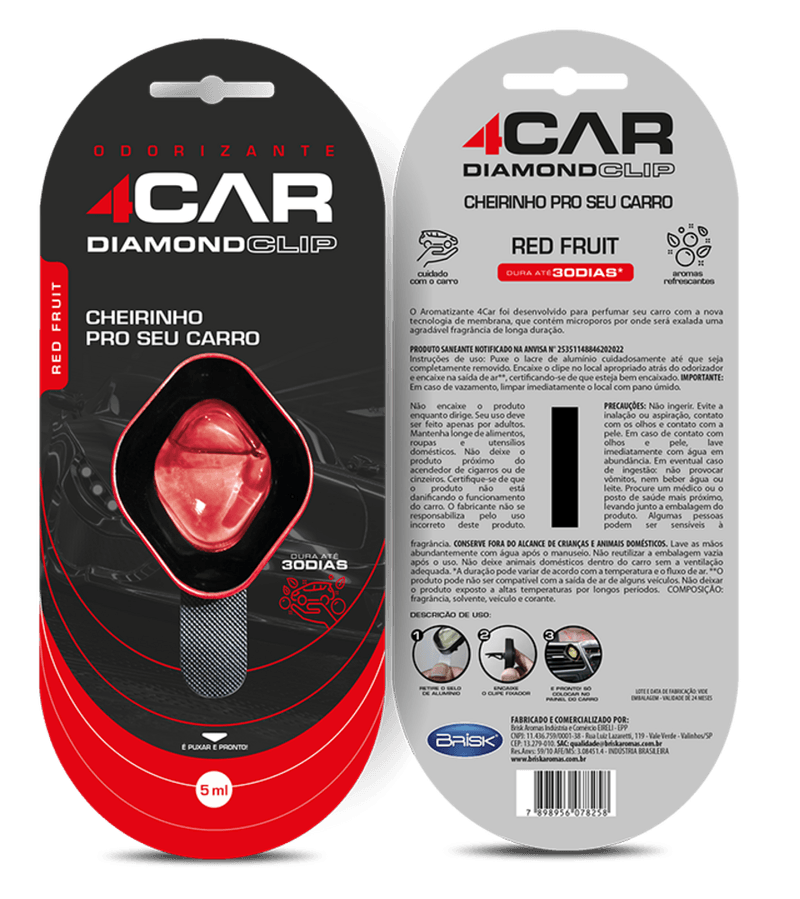 Aromatizante-Automotivo-Diamond-clip-Red-Fruit-4Car-5Ml