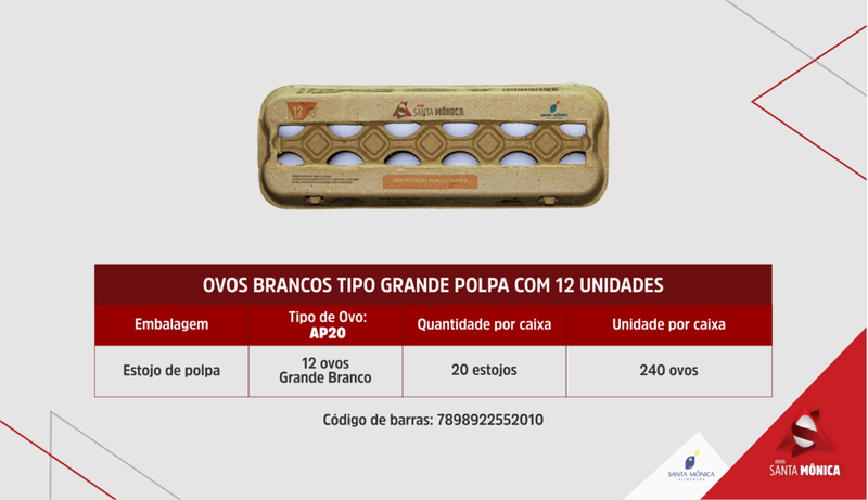 Ovo-Branco-Grande-Santa-Monica-com-12-Unidades