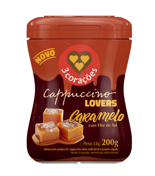 Cappuccino Lovers Caramelo Salgado 3 Corações Pote 200g