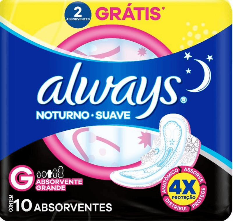Absorvente-com-Abas-Suave-Always-Noturno-G-Pacote-10-Unidades-Gratis-2-Absorventes