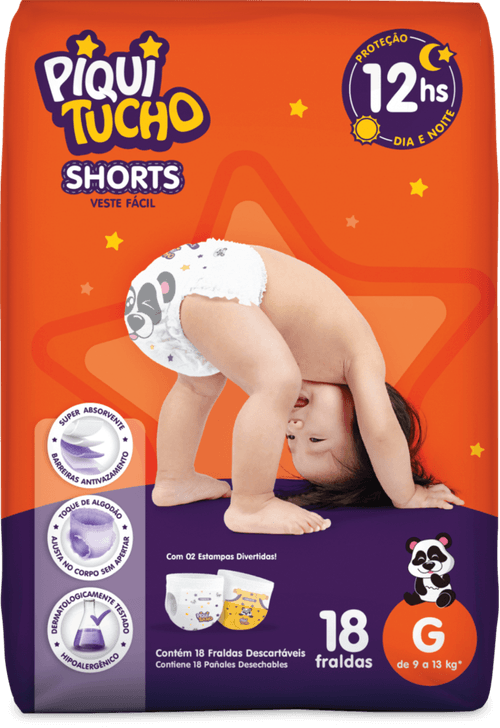 FRALDA  SHORTS PIQUITUCHO JUMBINHO G 18 UN