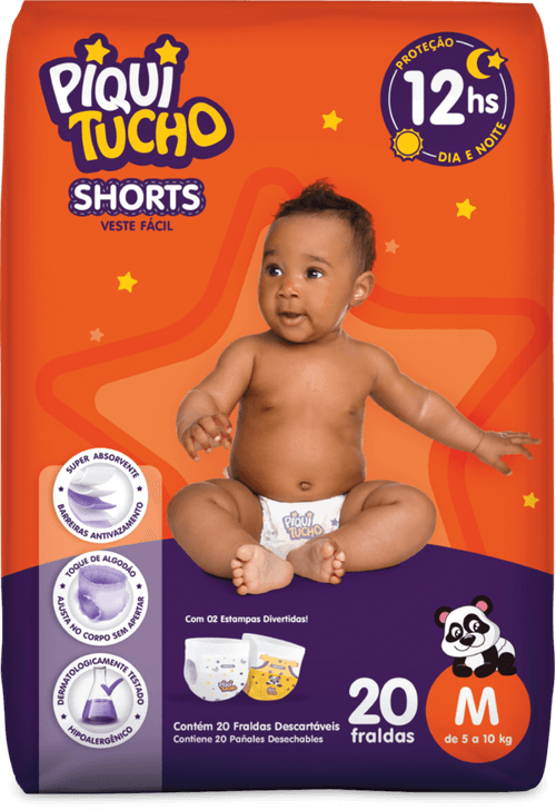 FRALDA  SHORTS PIQUITUCHO JUMBINHO M 20 UN
