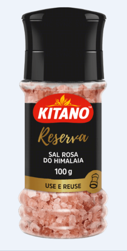 Sal Rosa do Himalaia Comum Grosso Iodado Tipo 1 Kitano Reserva Sachê 100g Refil
