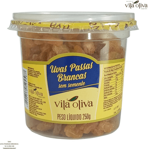 UVA PASSAS BRANCA VILA OLIVA POTE 250 G