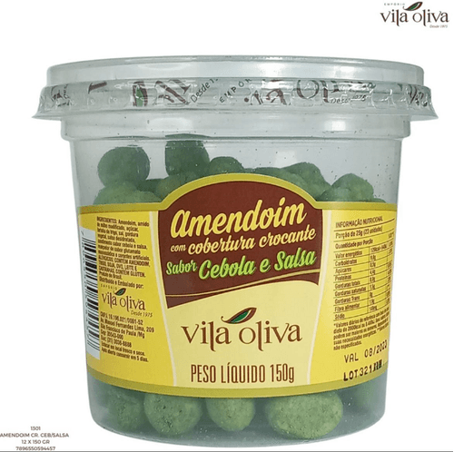 AMENDOIM CROCANTE CEBOLA E SALSA VILA OLIVA POTE  150 GRAMAS
