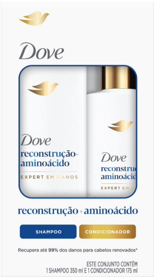 KIT DOVE SHAMPOO350ML+CONDICIONADOR175ML RECONSTRUÇÃO+AMINOACIDO