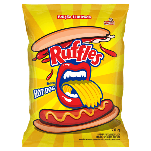 Batata Frita Ondulada Lanchonete Hot Dog Ruffles 70G