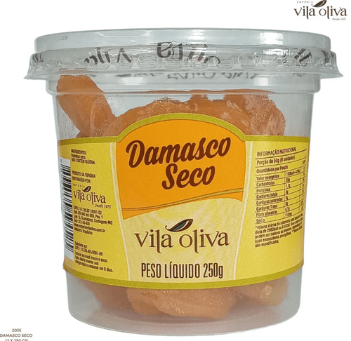 DAMASCO SECO VILA OLIVA POTE 250G