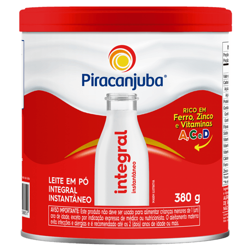 LEITE PO INTEGRAL PIRACANJUBA 380G- INST