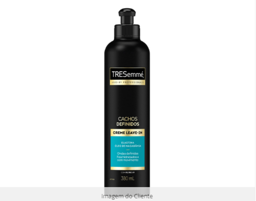 Creme Leave-In Elastina e Óleo de Macadâmia com Filtro UV Tresemmé Cachos Definidos Frasco 380ml