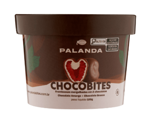 CHOCOBITES PALANDA FRAMB CONG BANHADA CHOC BCO/ AMARGO 120G- PT