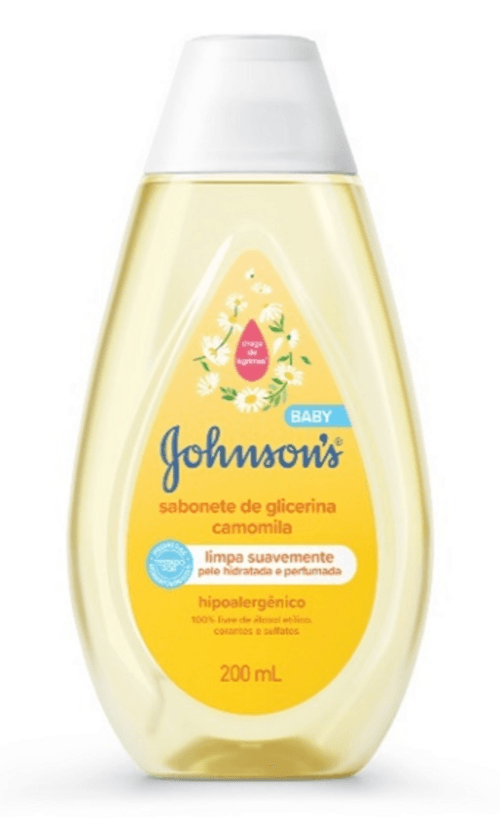 SABONETE LIQUIDO INFANTIL JOHNSON'S BABY 200ML CAMOMILA LIMPA SUAVEMENTE PELE HIDRATADA E PERFUMADA HIPOALERGENICO 100% LIVRE DE ALCOOL ETILICO CORANT