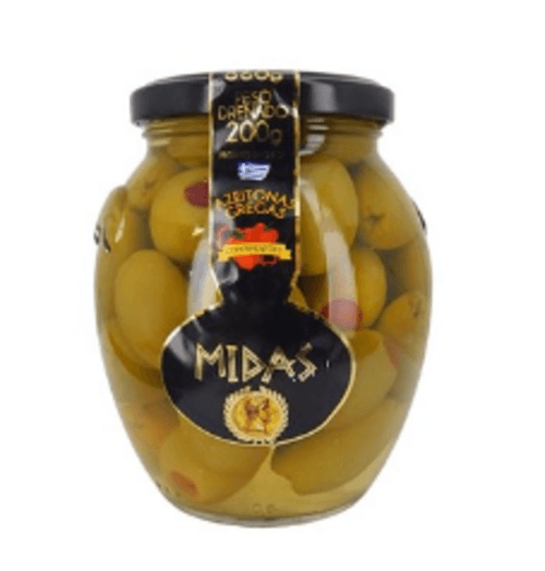 Azeitona Verde Midas Recheada com Pimentão Vermelho 200g