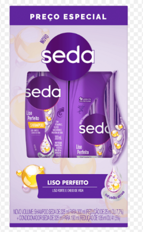 Kit Seda Liso Perfeito Shampoo 300ml + Condicionador 190ml