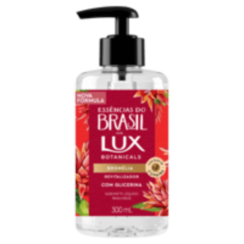 Sabonete Líquido de Glicerina para as Mãos Revitalizador com Óleo de Copaíba Bromélia Lux Botanicals Essências do Brasil Frasco 300ml Pump