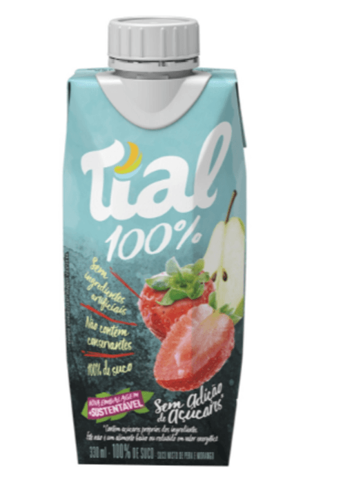 Suco Misto Tial 100%  Morango e Pera 330ml