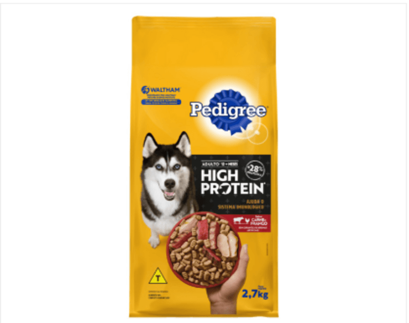 Alimento-100--Completo-e-Balanceado-para-Caes-Adultos-Carne-e-Frango-Pedigree-High-Protein-Pacote-27kg