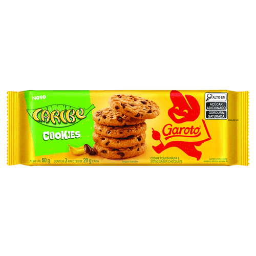 Biscoito Cookie Caribe Garoto Pacote 60g