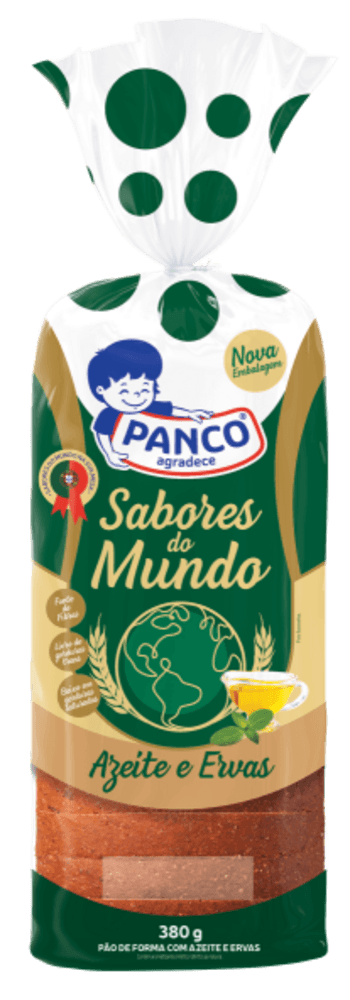 Pão de Forma Integral com Azeite e Ervas Panco Sabores do Mundo Pacote 380g