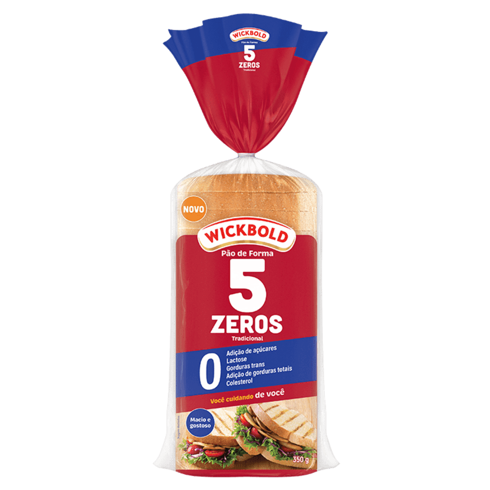 Pão de Forma Wickbold 5 Zeros Tradicional Pacote com 350g