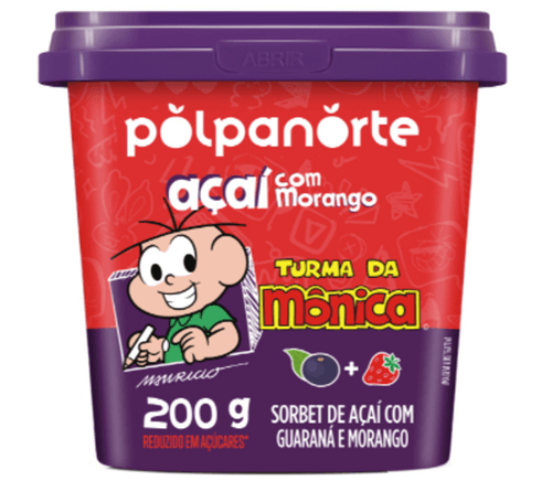 Creme de Açaí com Morango Turma Da Mônica Polpanorte 200g