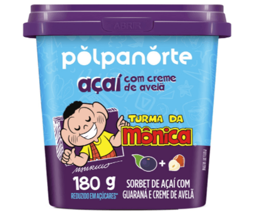 Creme de Açaí com Creme De Avelã Turma Da Mônica Polpanorte 180g