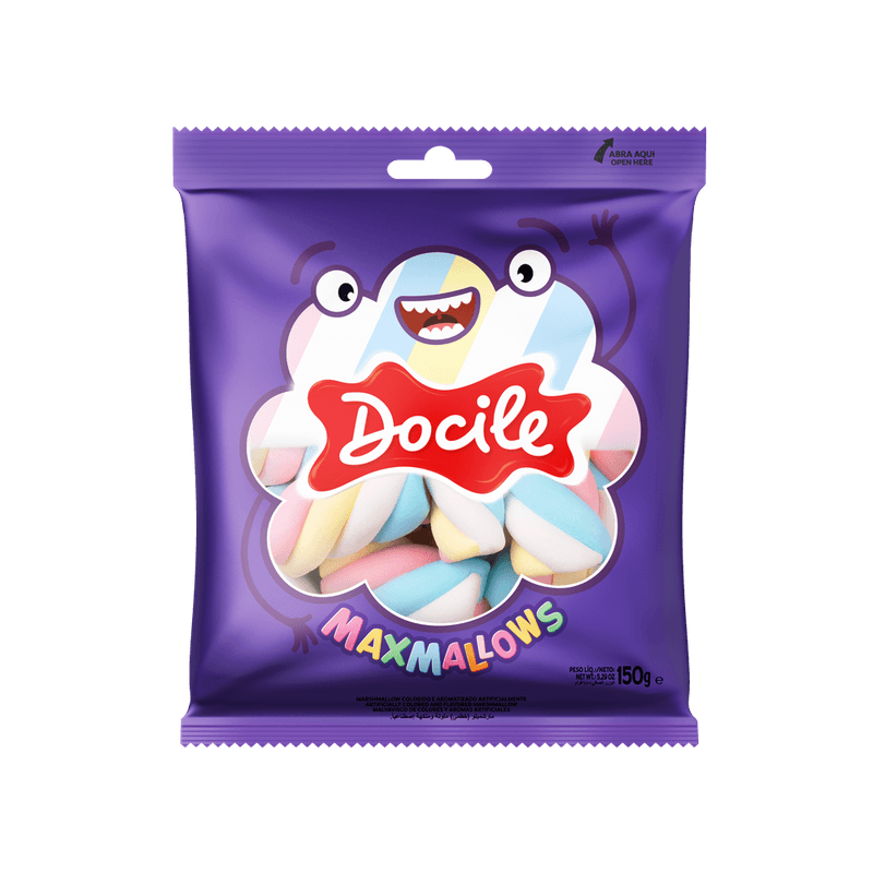 Marshmallow-Baunilha-Twist-Color-1-Docile-Maxmallows-Pacote-150g