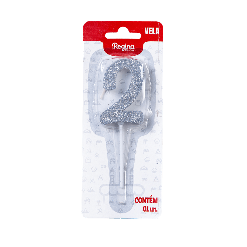 VELA-REGINA-1UN-PICK-GLITTER-PRATA-NUMERO-2