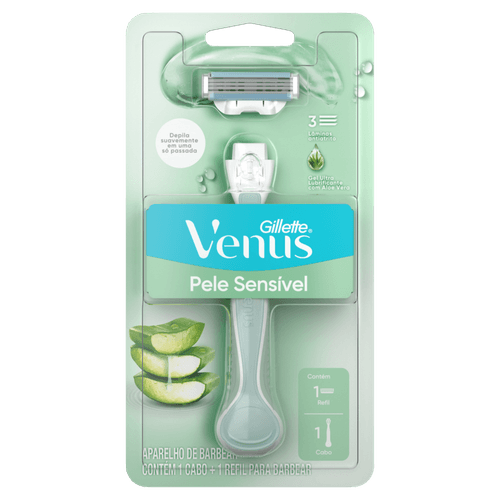 Aparelho de Depilar Gillette Venus 3 Pele Sensível – 1 unidade.