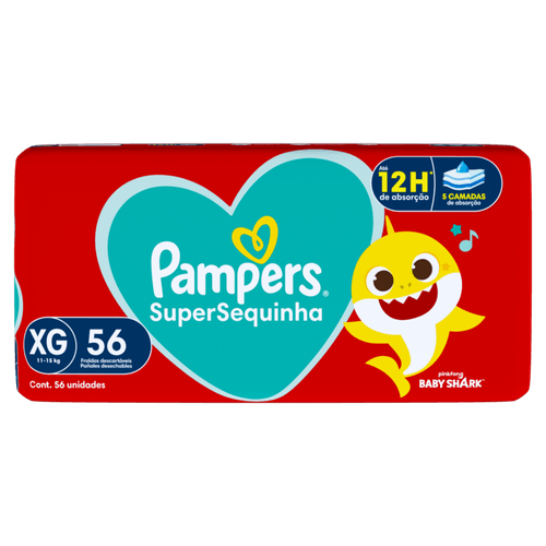 FRALDA PAMPERS SUPERSEQUINHA SUPER XG 56UN
