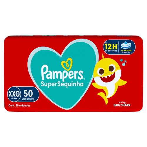 FRALDA PAMPERS SUPERSEQUINHA SUPER XXG 50UN