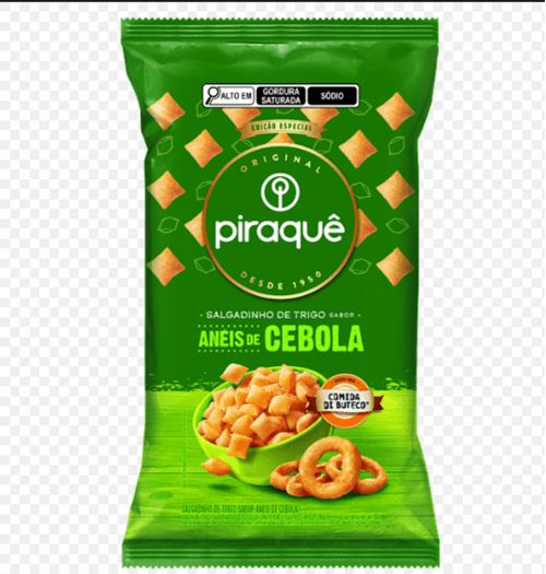 Salgadinho de Trigo Anéis de Cebola Piraquê Comida di Buteco 50g