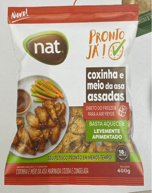 Coxinha Meio da Asa de Frango NAT Assada Iqf Embalagem 400g