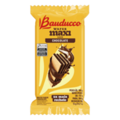 Biscoito Wafer Recheio Chocolate Bauducco Maxi Pacote 104g