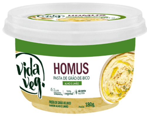 PASTA GRÃO DE BICO VIDAVEG HOMUS ALHO E LIMÃO PT 180G