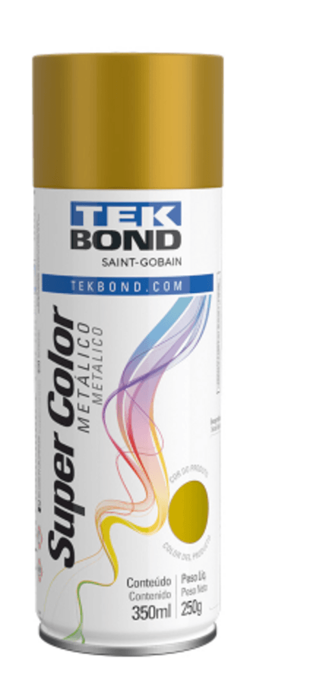 Tinta Spray Ouro Metálico TekBond Super Color 350 Ml