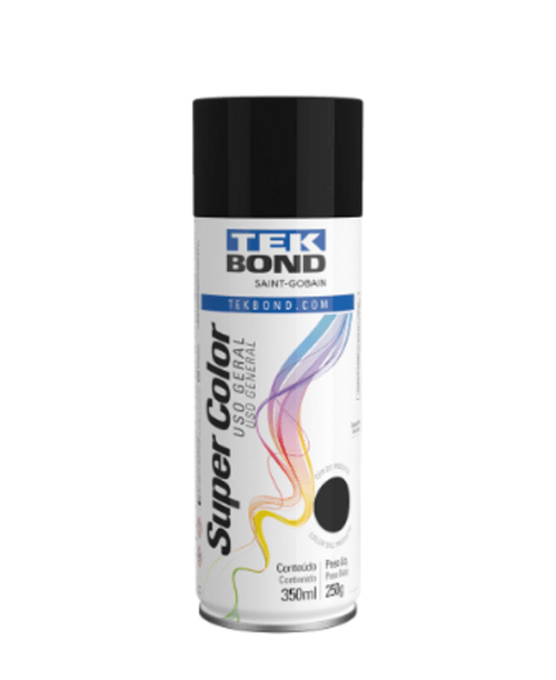 Tinta Spray Preto Fosco TekBond Super Color 350 Ml