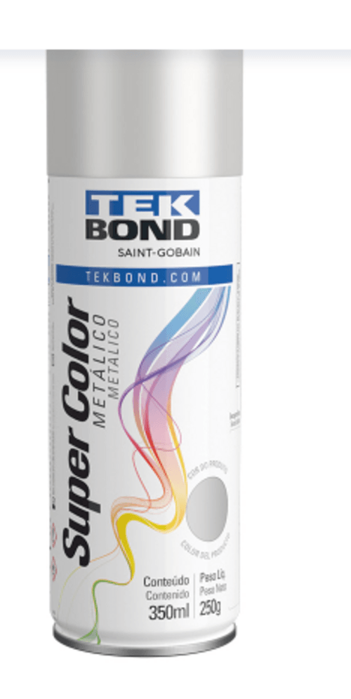 Tinta Spray Cromado Metálico TekBond Super Color 350 Ml