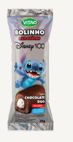 Bolinho-Chocolate-Duo-Recheio-Chocolate-Branco-sem-Gluten-sem-Adicao-de-Acucar-Lilo---Stitch-Vitao-Pacote-35g-Disney-100