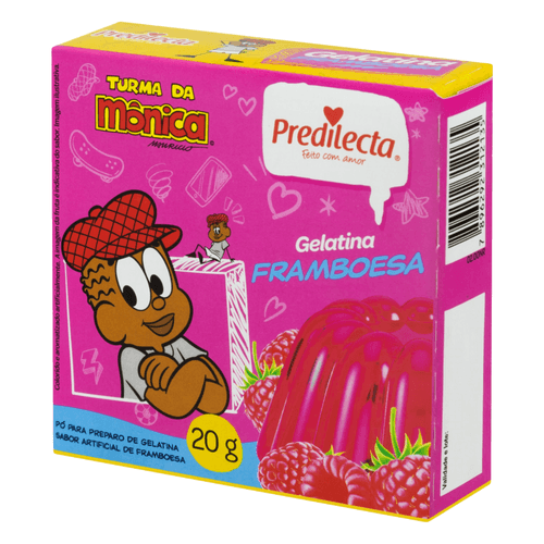 Preparo de Gelatina em Pó Framboesa Turma da Mônica Predilecta Caixa 20g
