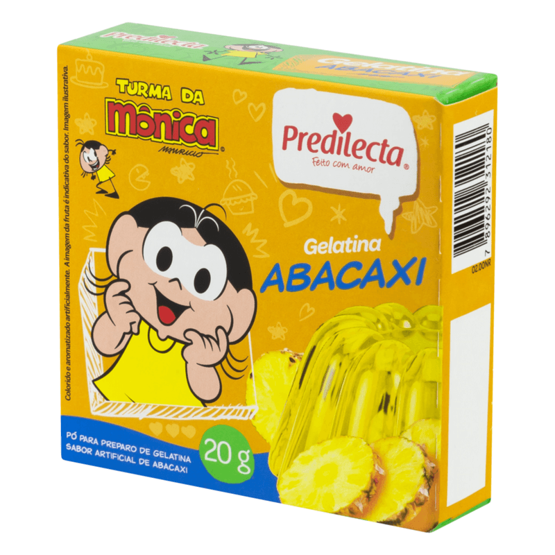 Preparo-de-Gelatina-em-Po-Abacaxi-Turma-da-Monica-Predilecta-Caixa-20g