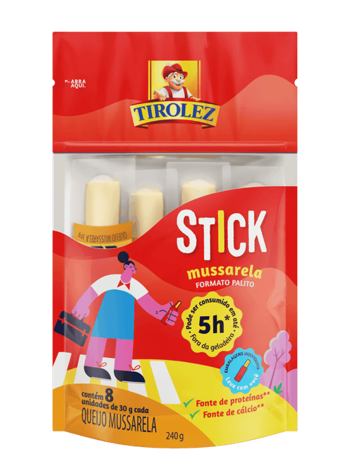 Queijo Mussarela Stick Tirolez 240g 8 Unidades 30g Cada