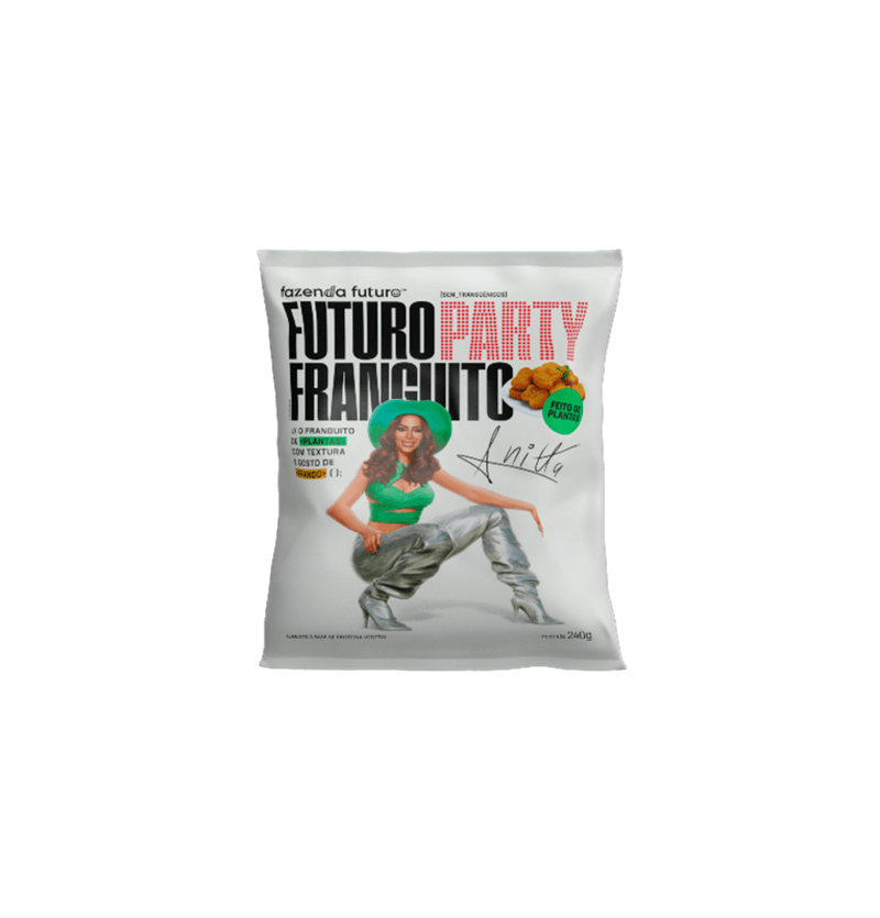 Alimento-Frango-a-Base-de-Proteina-Vegetal-Anitta-Fazenda-Futuro-Party-Franguito-Pacote-240g